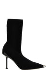 slash ribbed knit ankle boots