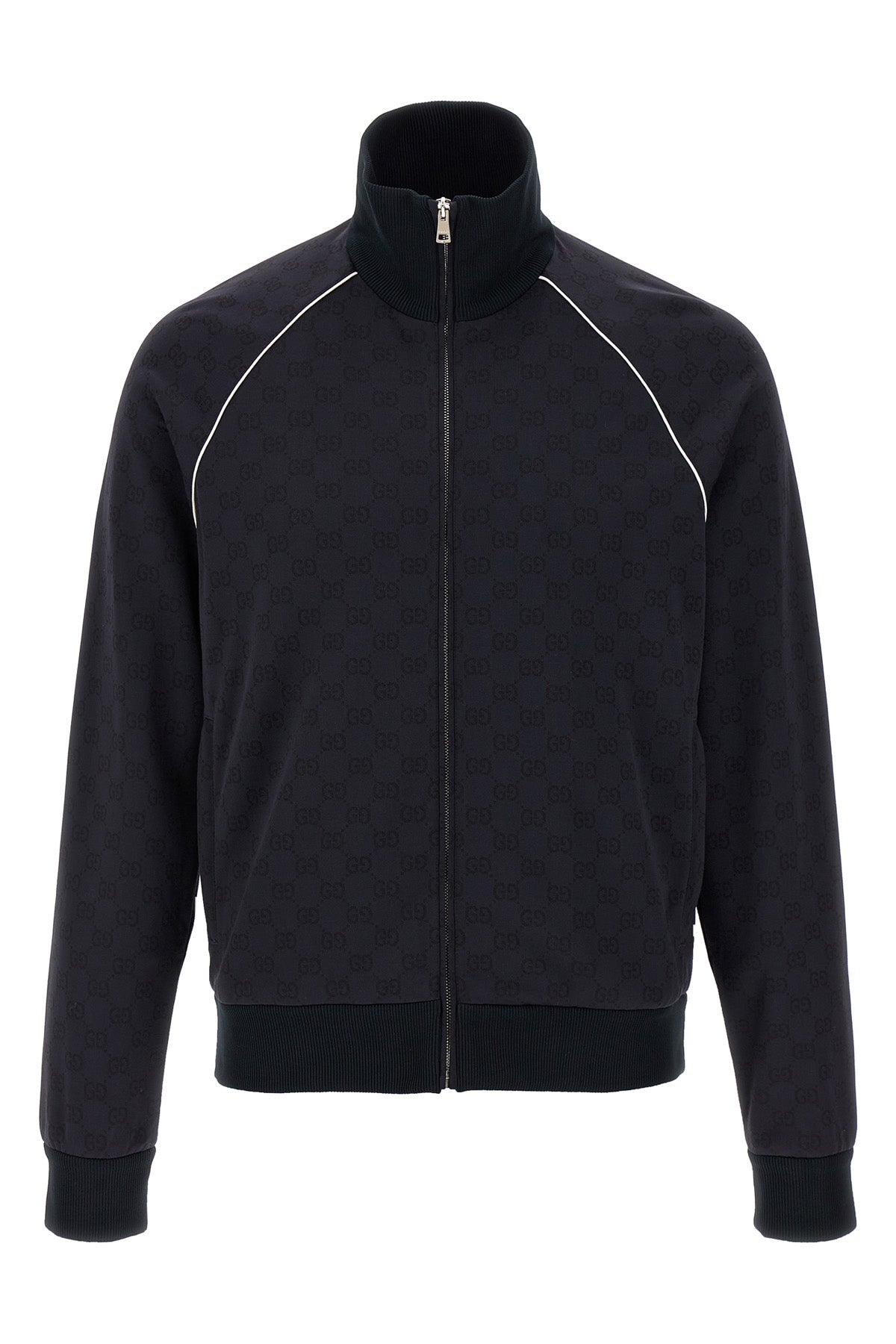 gg jacquard tech cotton nylon and jersey blend sweatshirt