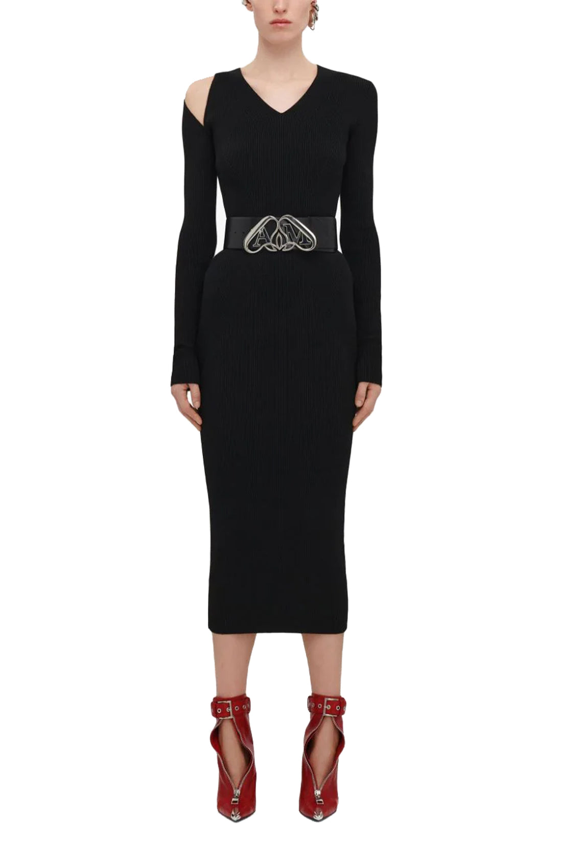 ALEXANDER MCQUEEN L stretch ribbed wool sweater