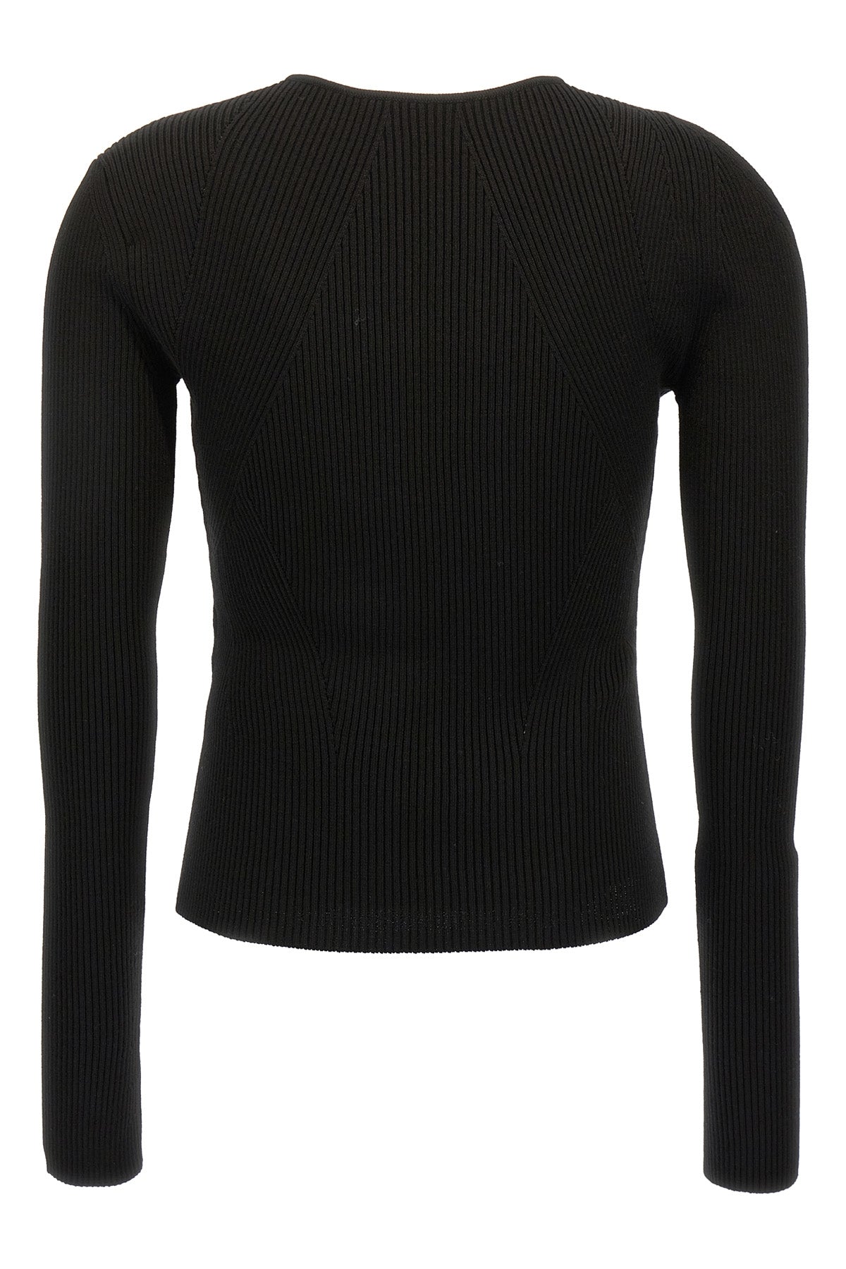 stretch ribbed wool sweater