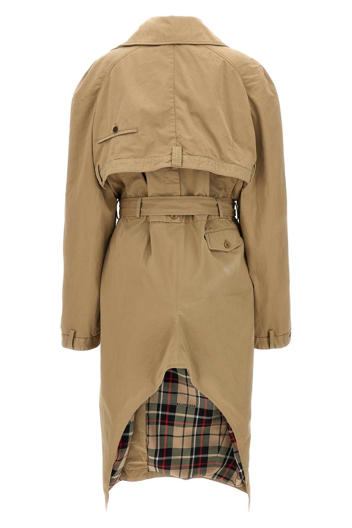 deconstructed cotton twill trench coat