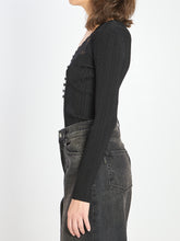 SELF PORTRAIT M lace trim knit top 