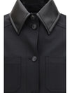 cotton gabardine shirt with pleated back