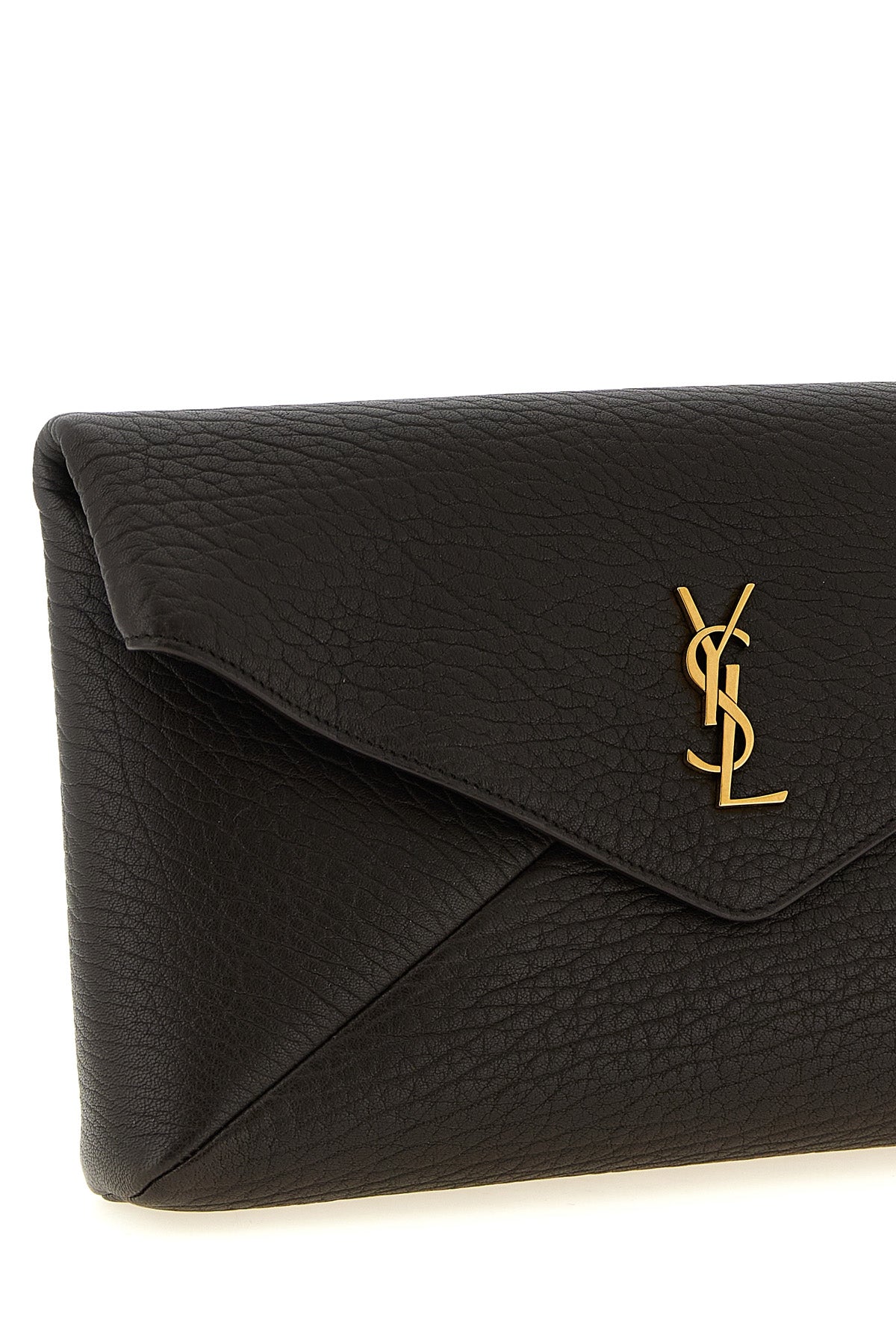 the saint laurent envelope large clutch is distinguished by its rigorous envel