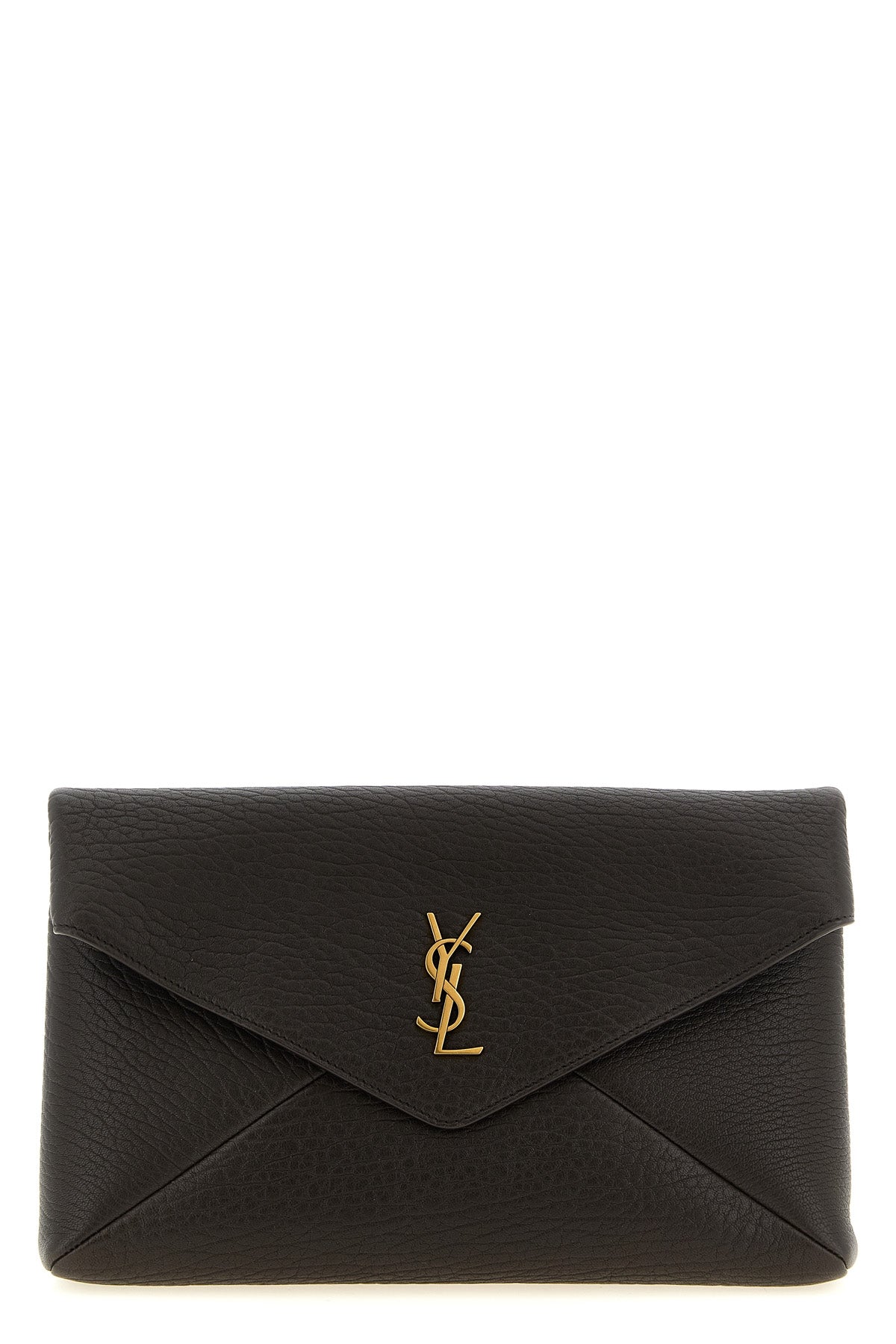 the saint laurent envelope large clutch is distinguished by its rigorous envel