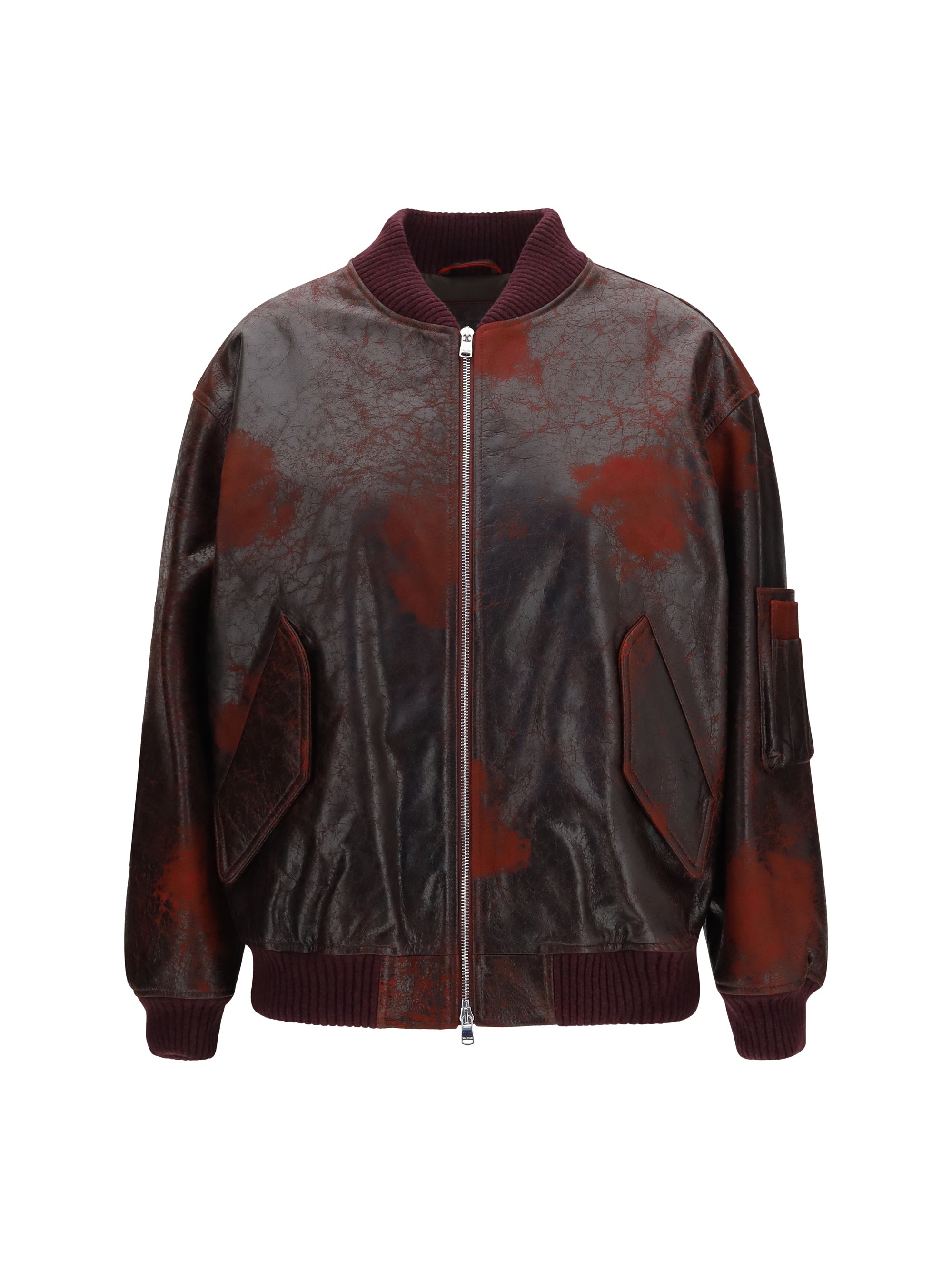 oversized crackle nappa bomber