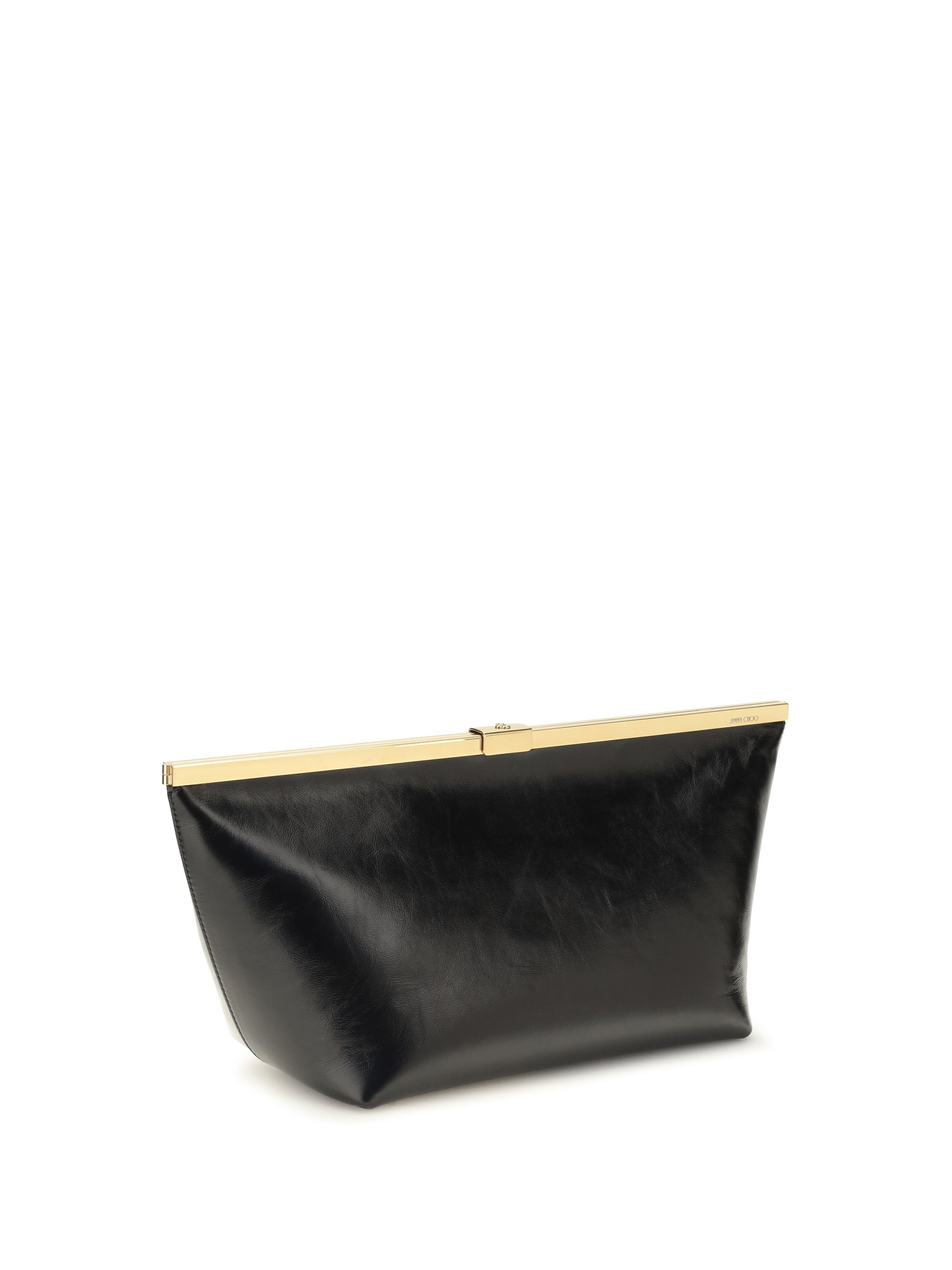 large ganache biker leather clutch
