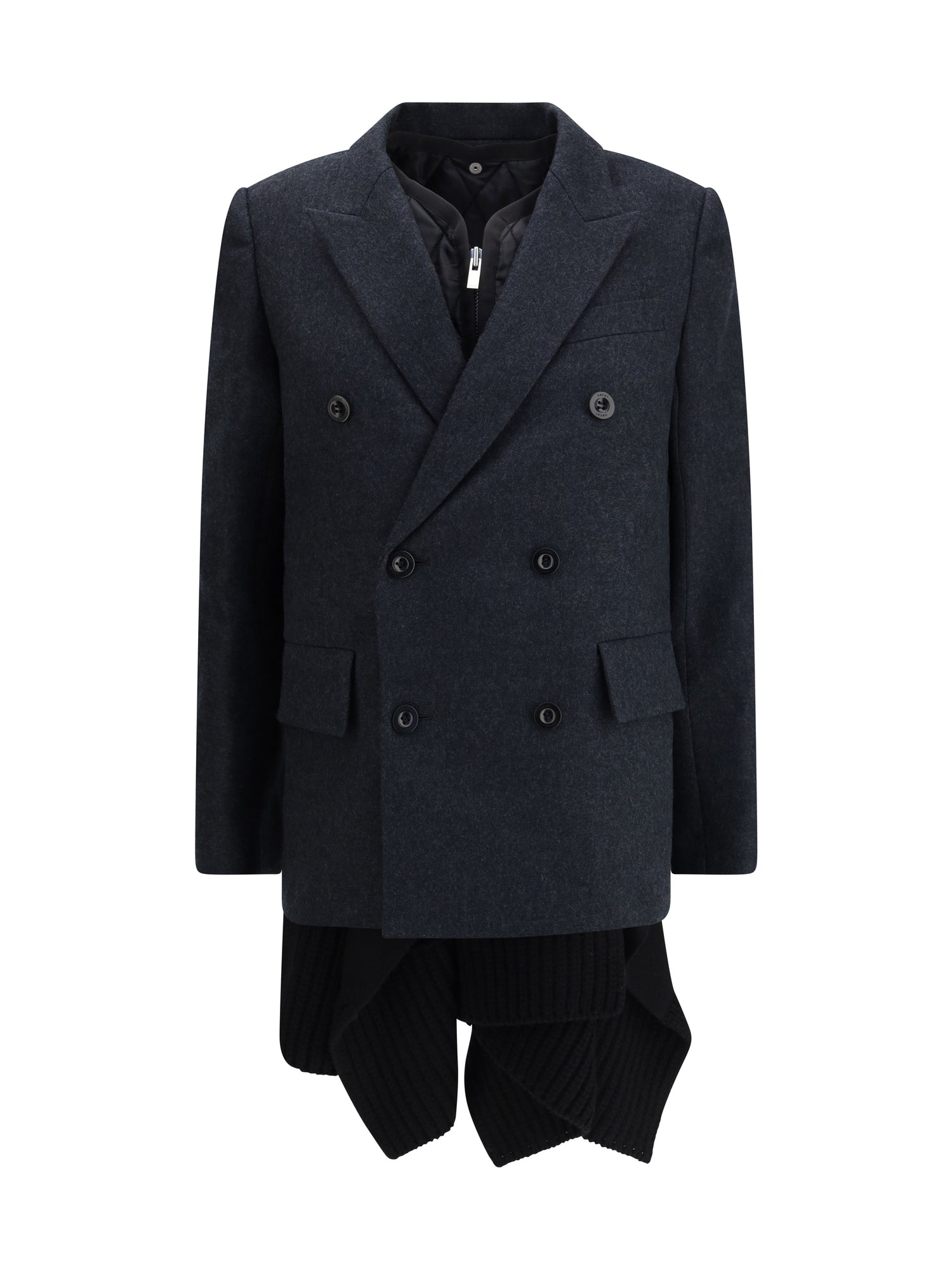 SACAI 3 wool melton and wool knit jacket