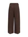 flocked plaid crossover pants