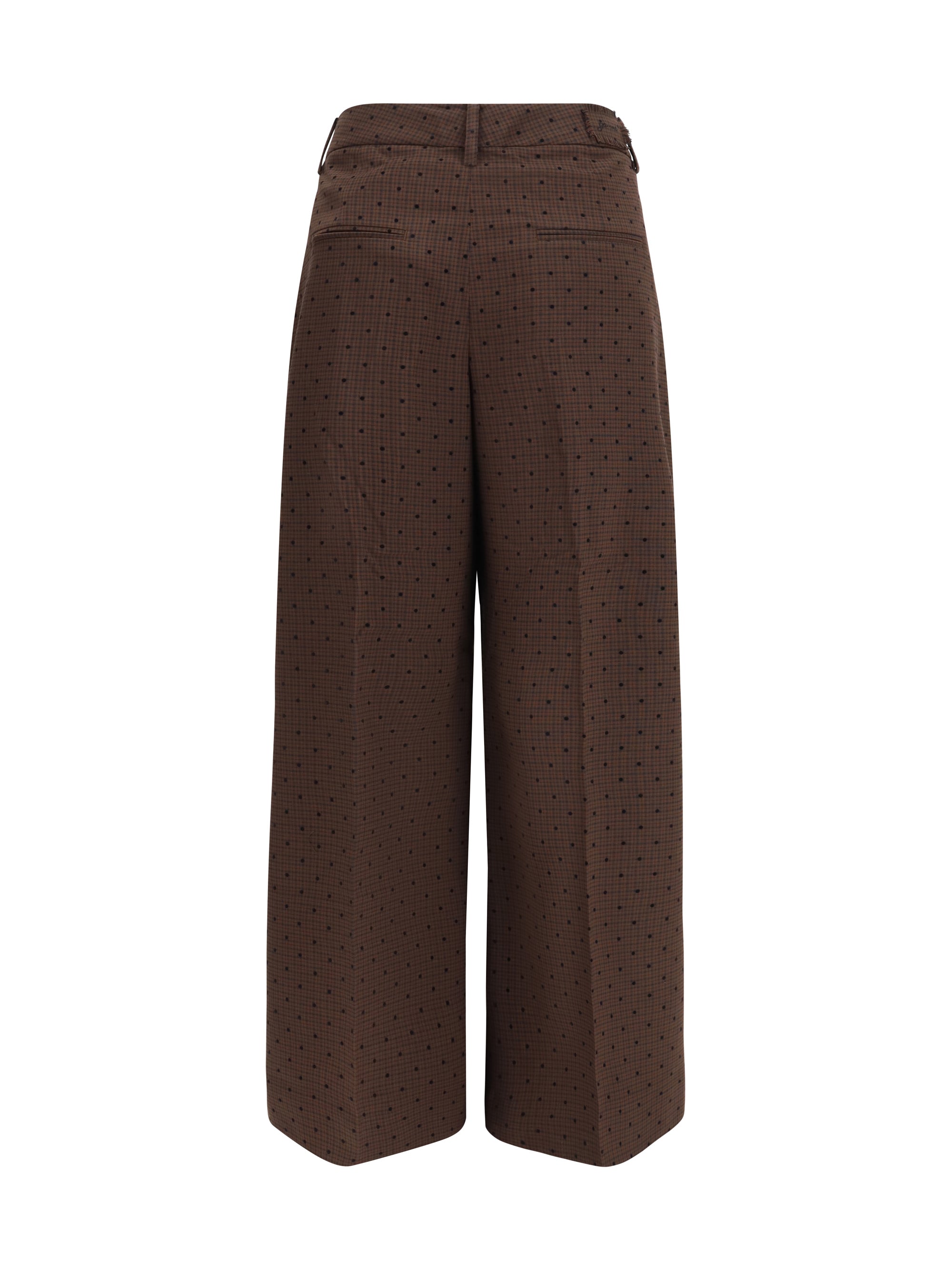 flocked plaid crossover pants