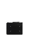 grained leather card holder