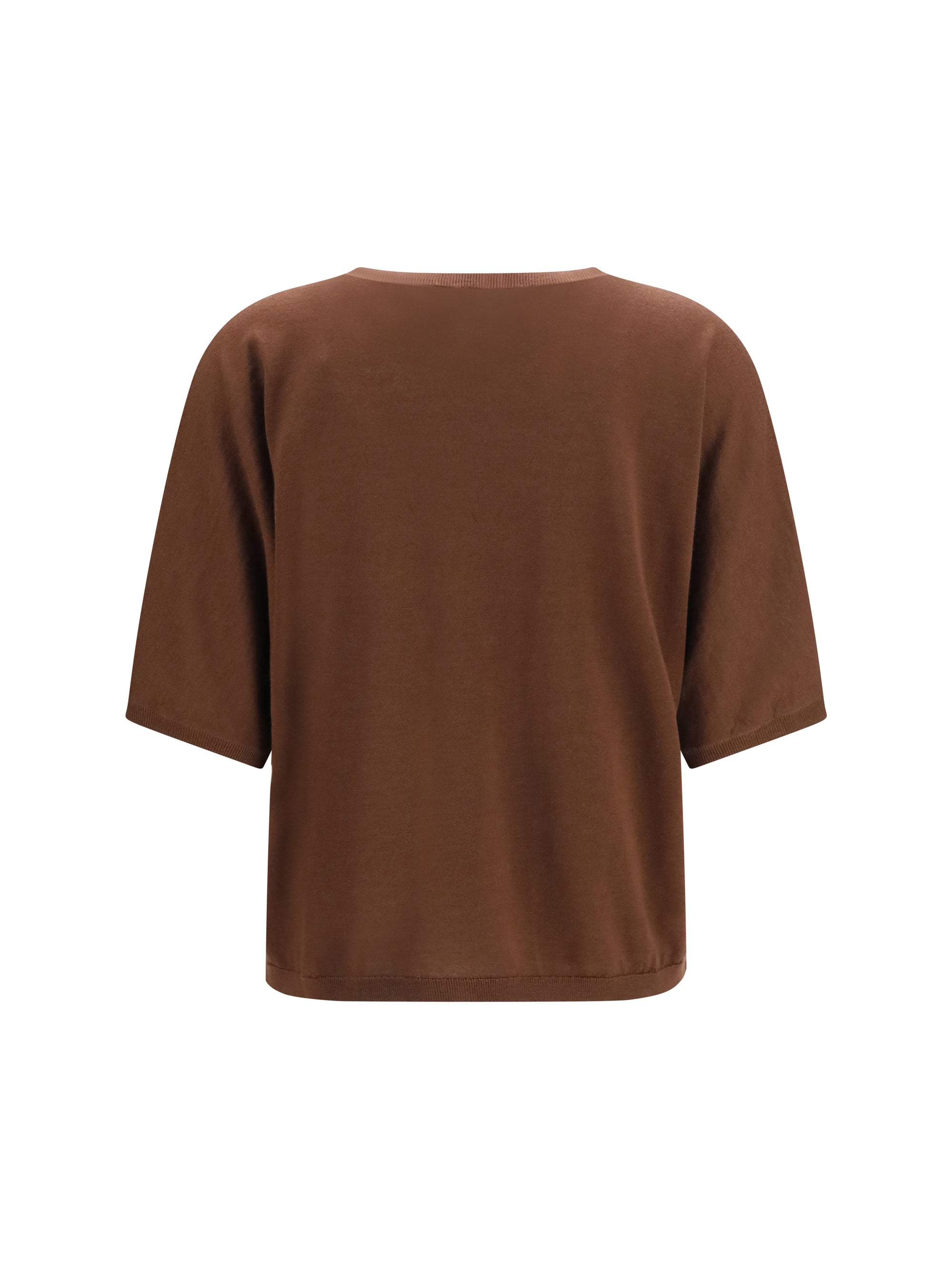 short-sleeve cashmere and silk sweater