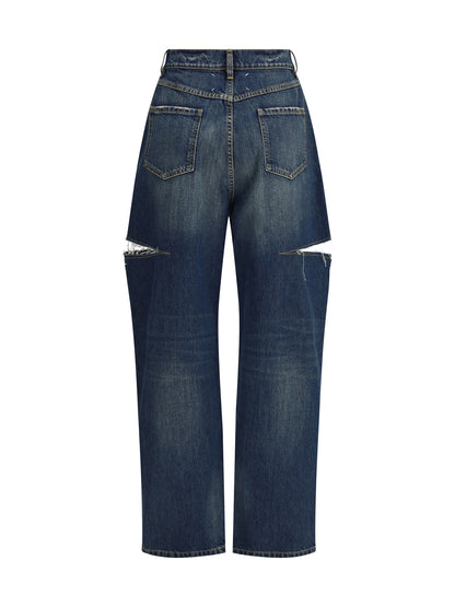 MARGIELA 36 denim jeans with cut-out detail