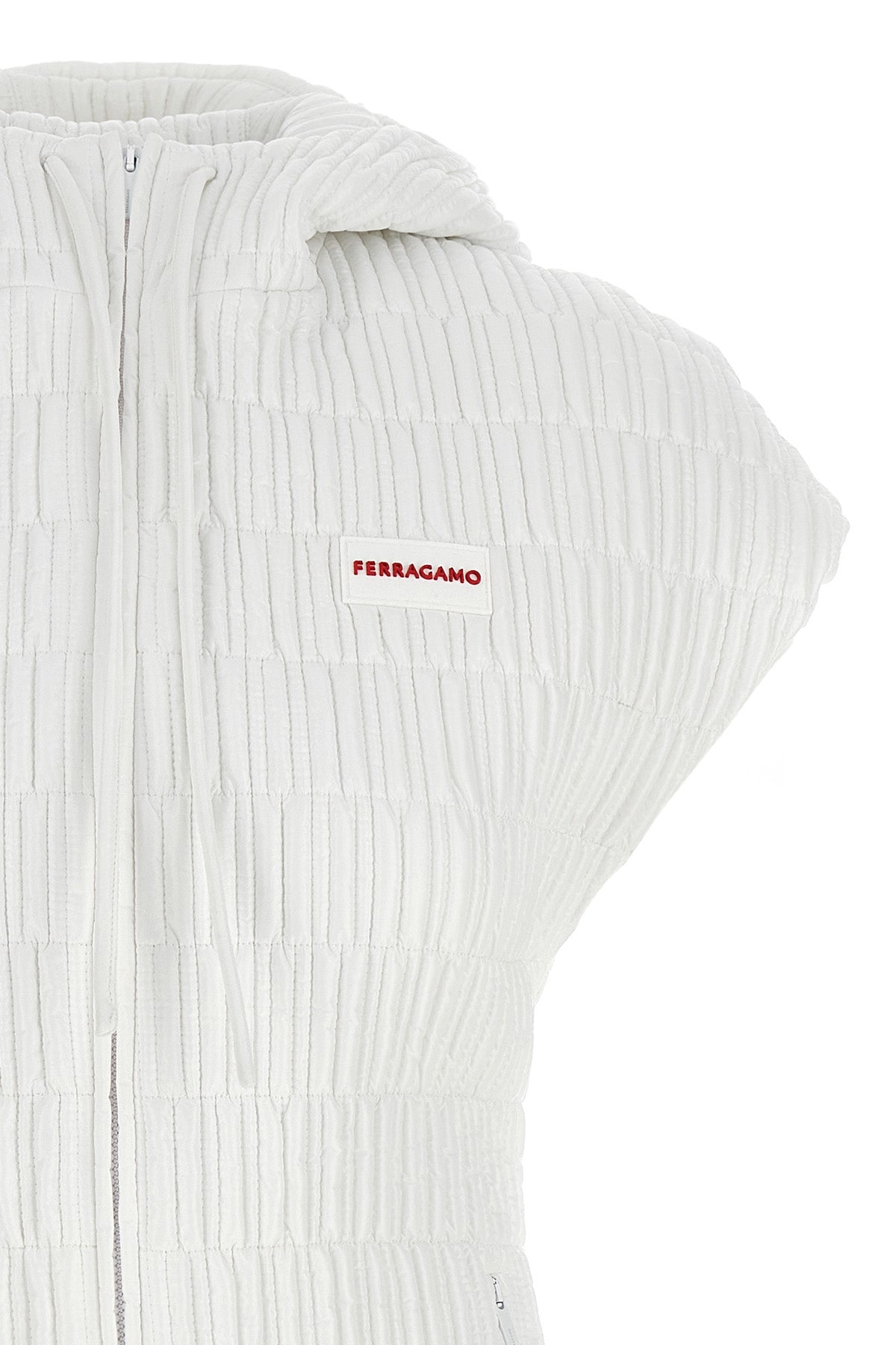 padded nylon hooded vest