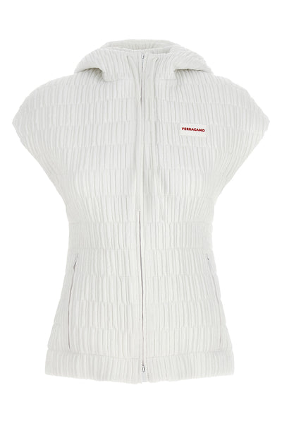 padded nylon hooded vest