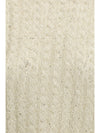 dazzling cable linen sweater with openwork ribbing