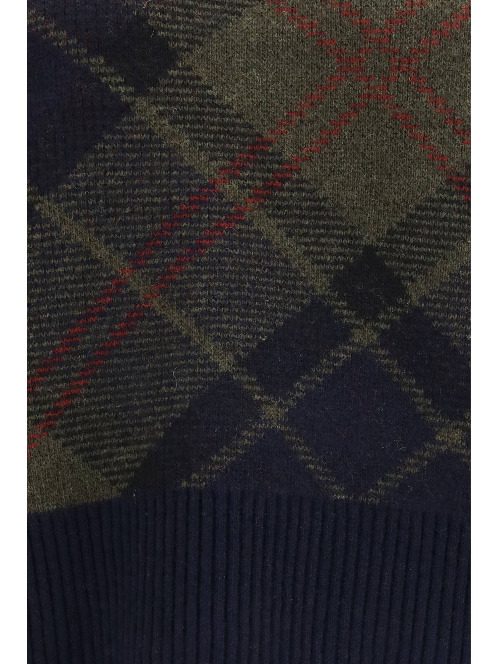 shae tartan wool v-neck sweater