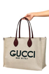 gucci canvas shopping bag