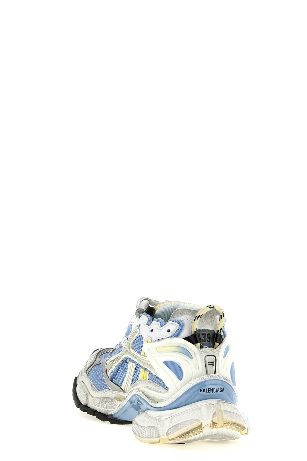 runner sneakers in polyurethane and used-effect polyester