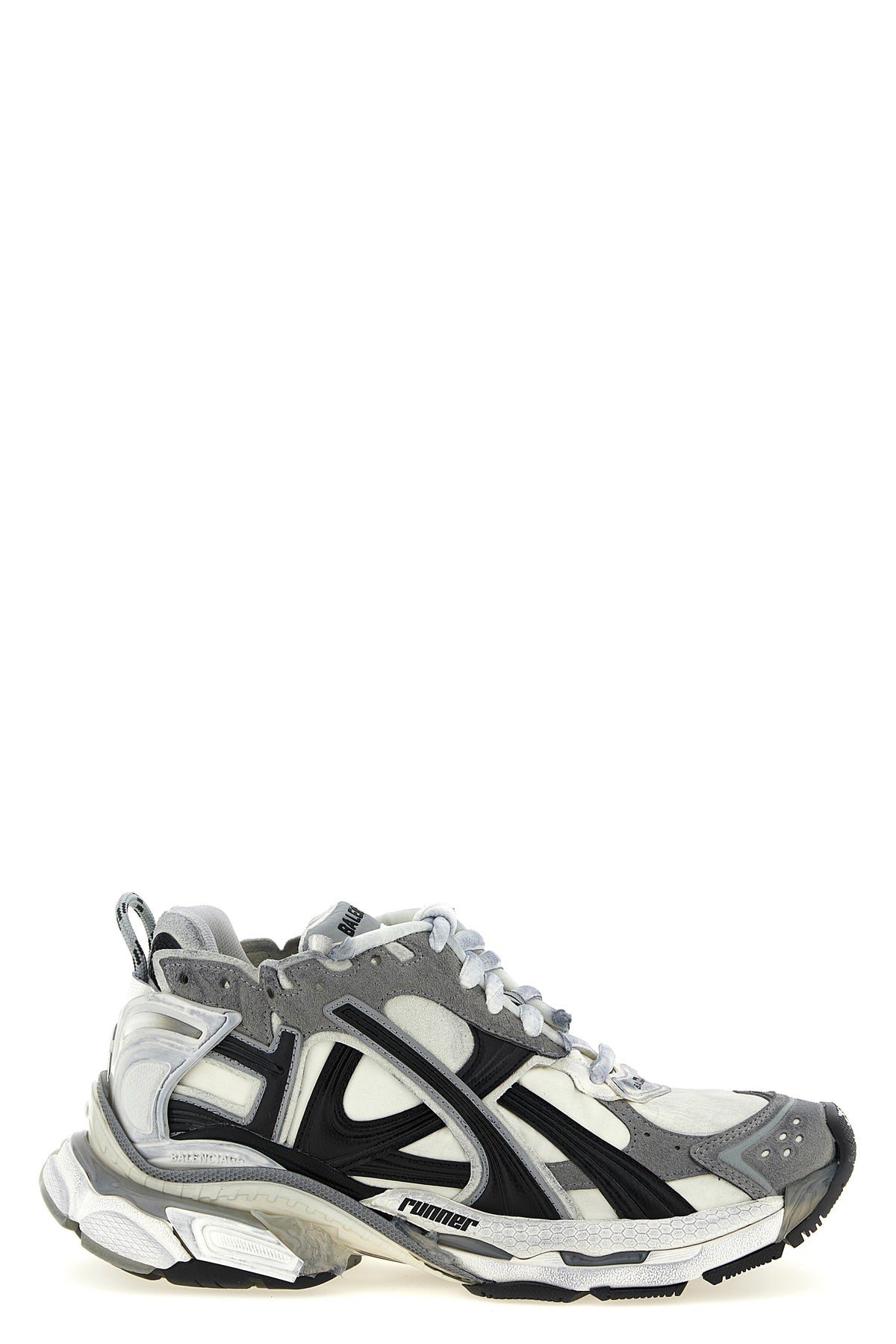 runner sneakers in nylon and suede