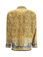 VERSACE 44 silk cheetah foulard shirt