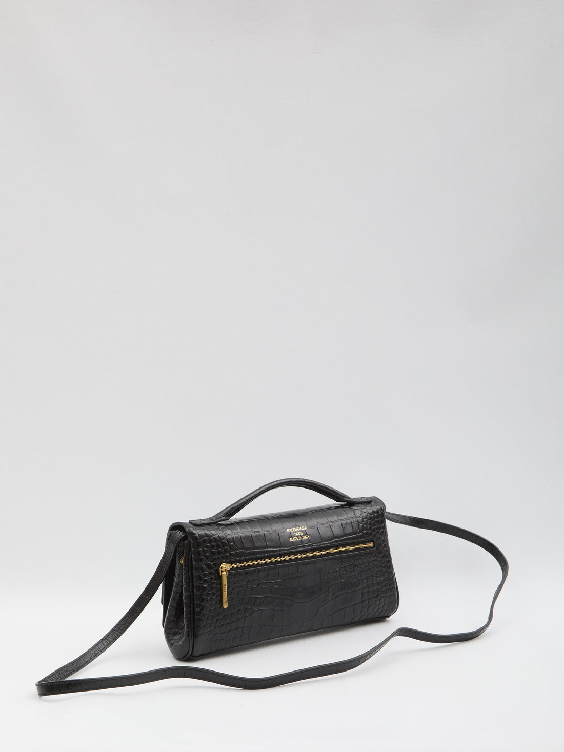 BALENCIAGA OS bel air small clutch with shoulder strap