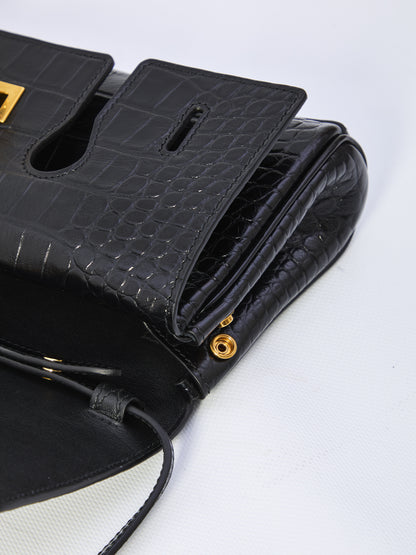 BALENCIAGA OS bel air small clutch with shoulder strap