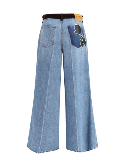 MARNI 38 cotton pants with contrasted waistband