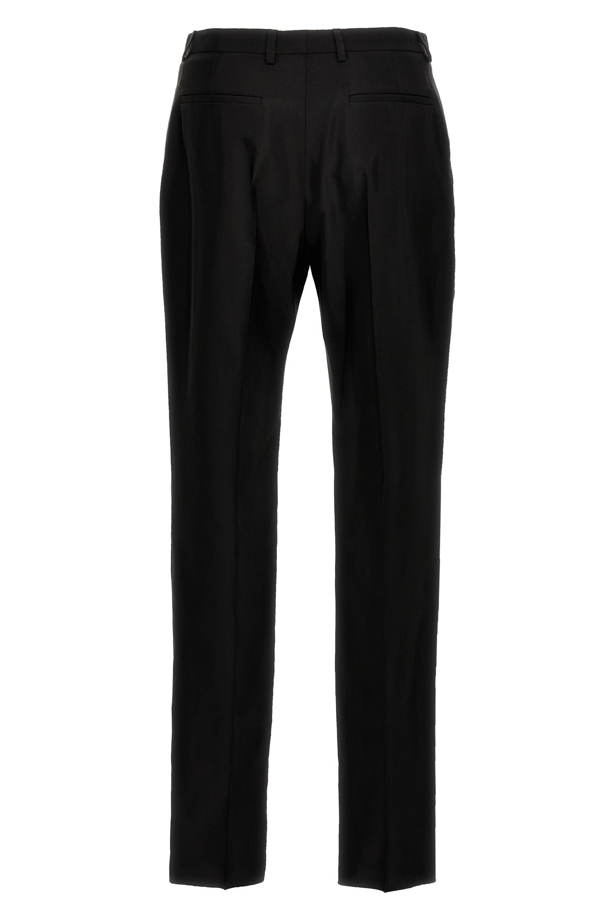 high-waisted pants in faille wool blend