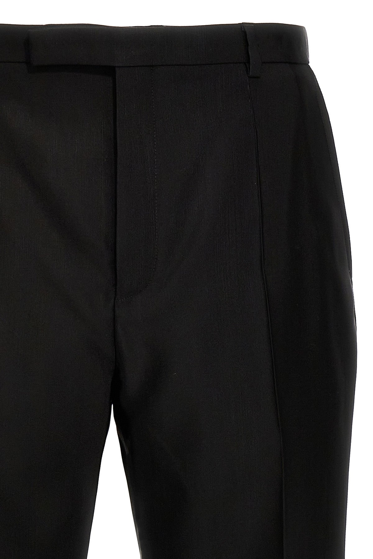 high-waisted pants in faille wool blend