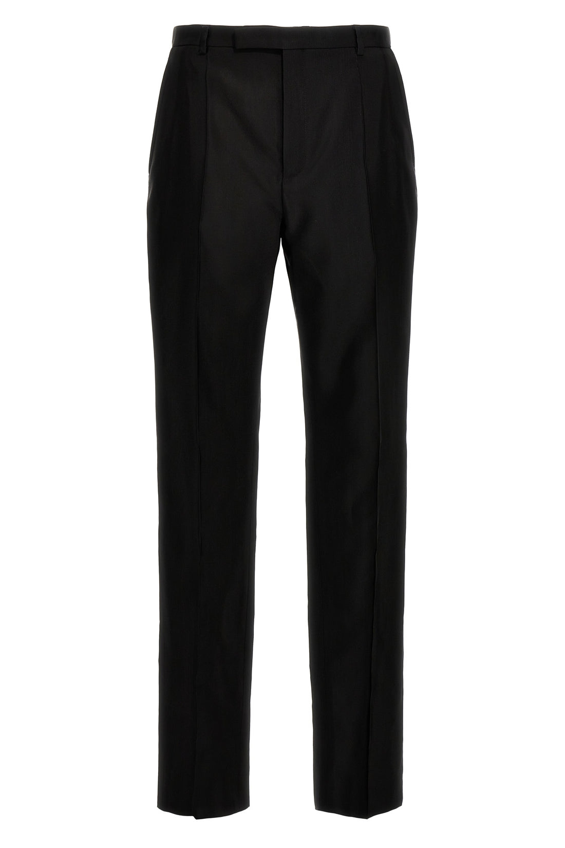 SAINT LAURENT 48 high-waisted pants in faille wool blend