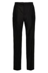 high-waisted pants in faille wool blend