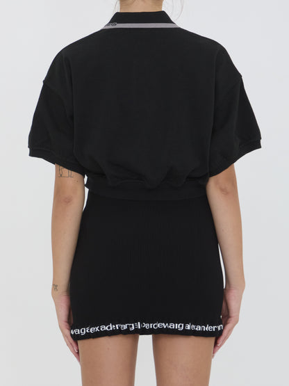 ALEXANDER WANG M cropped cotton polo shirt
