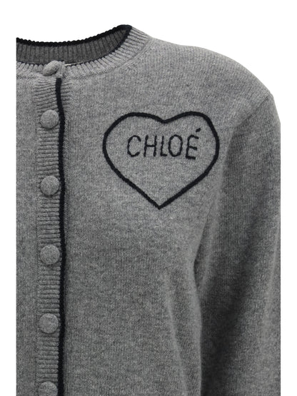CHLOÉ M fitted logo cardigan 
