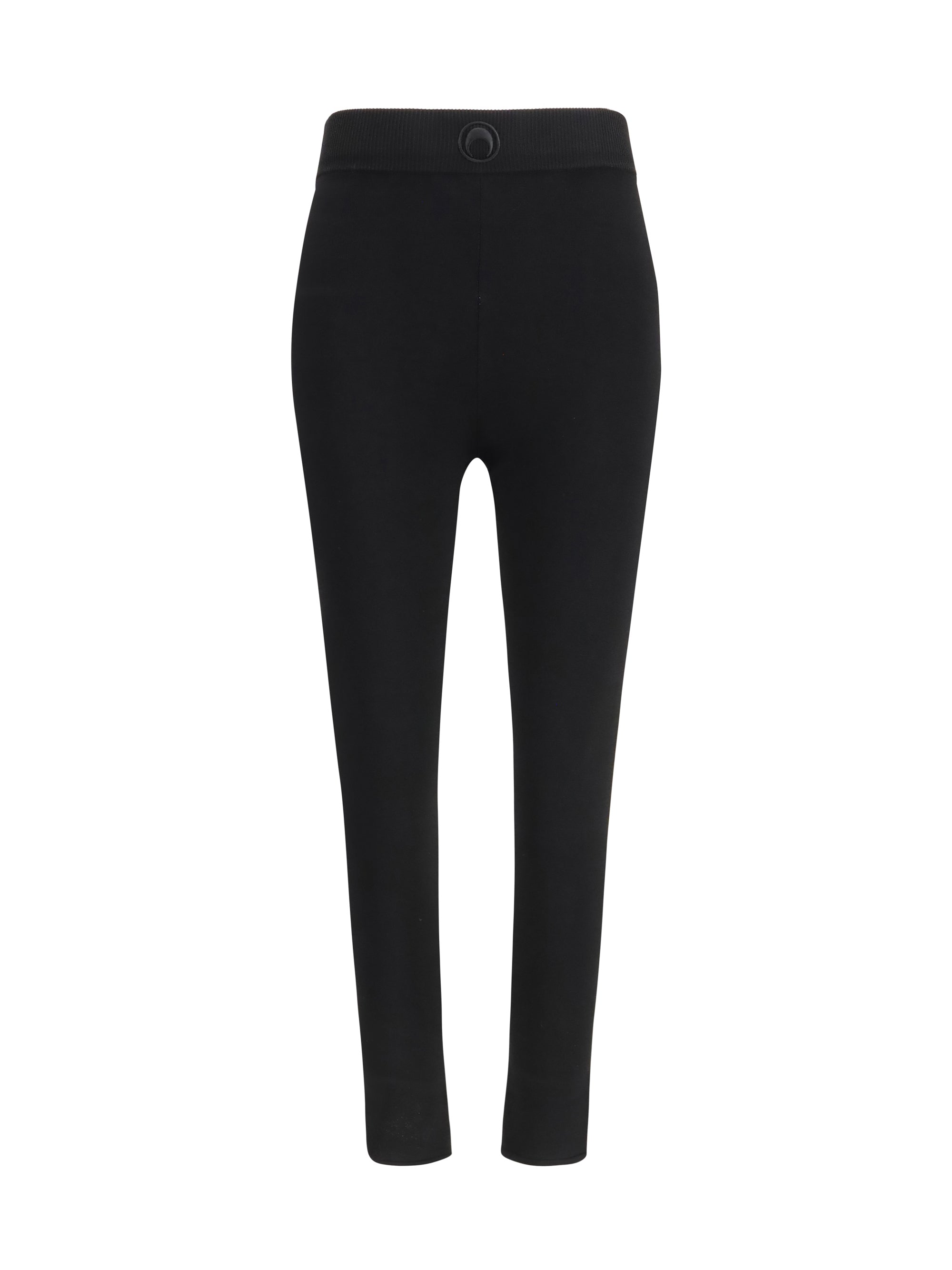 MARINE SERRE L moon logo knit leggings