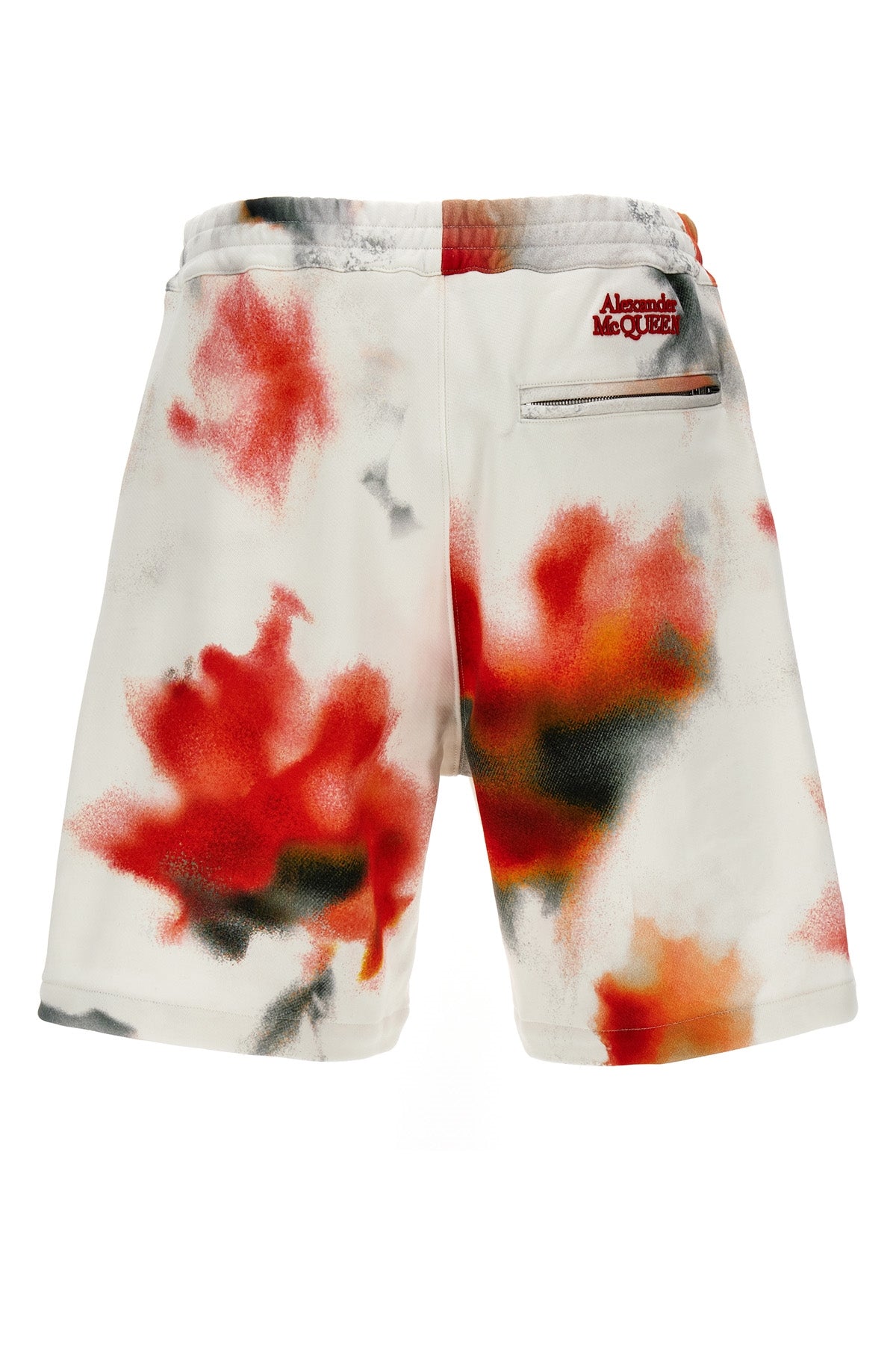 obscured flower cotton bermuda shorts