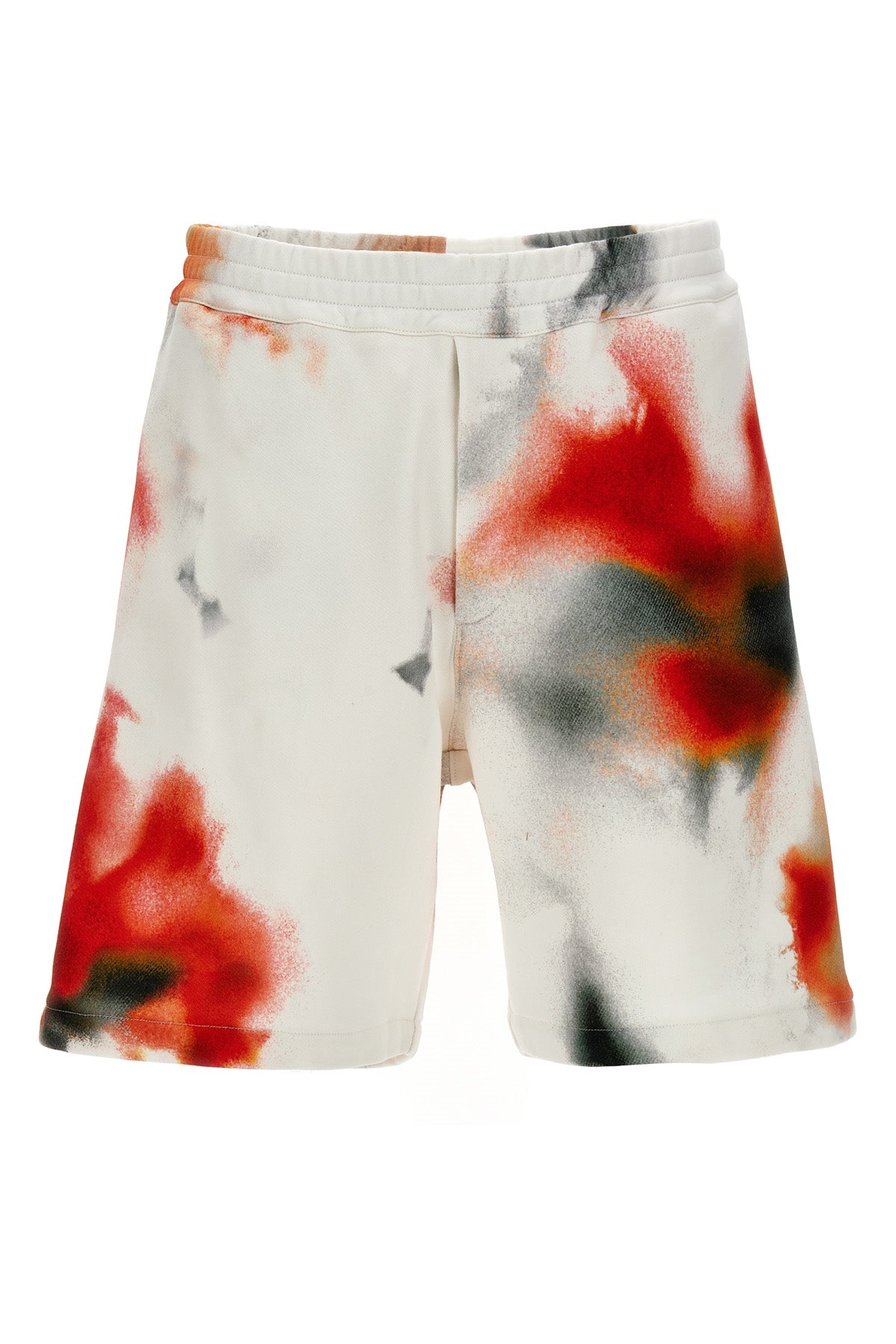 obscured flower cotton bermuda shorts