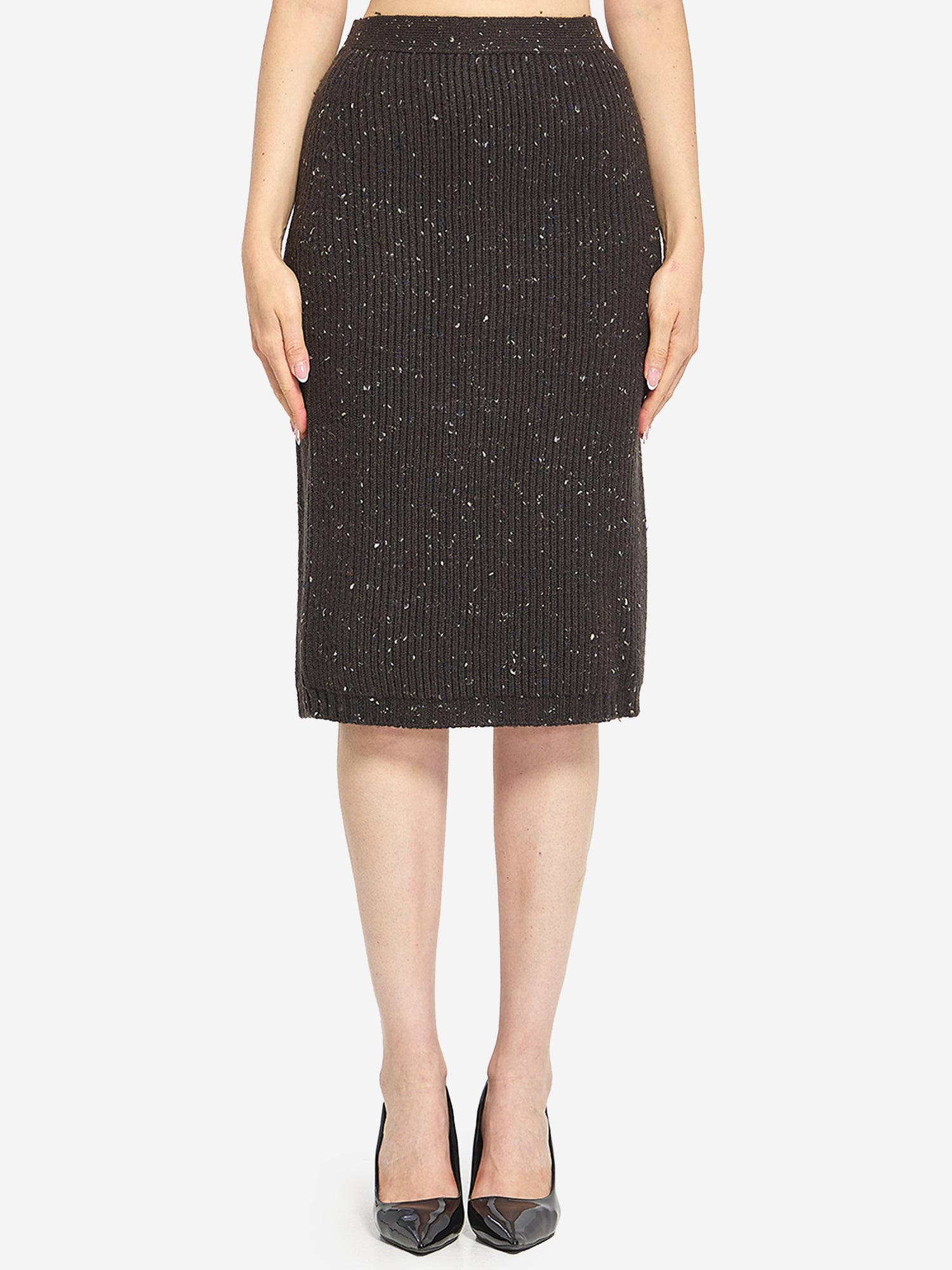 BOTTEGA VENETA S wool skirt with english rib knit