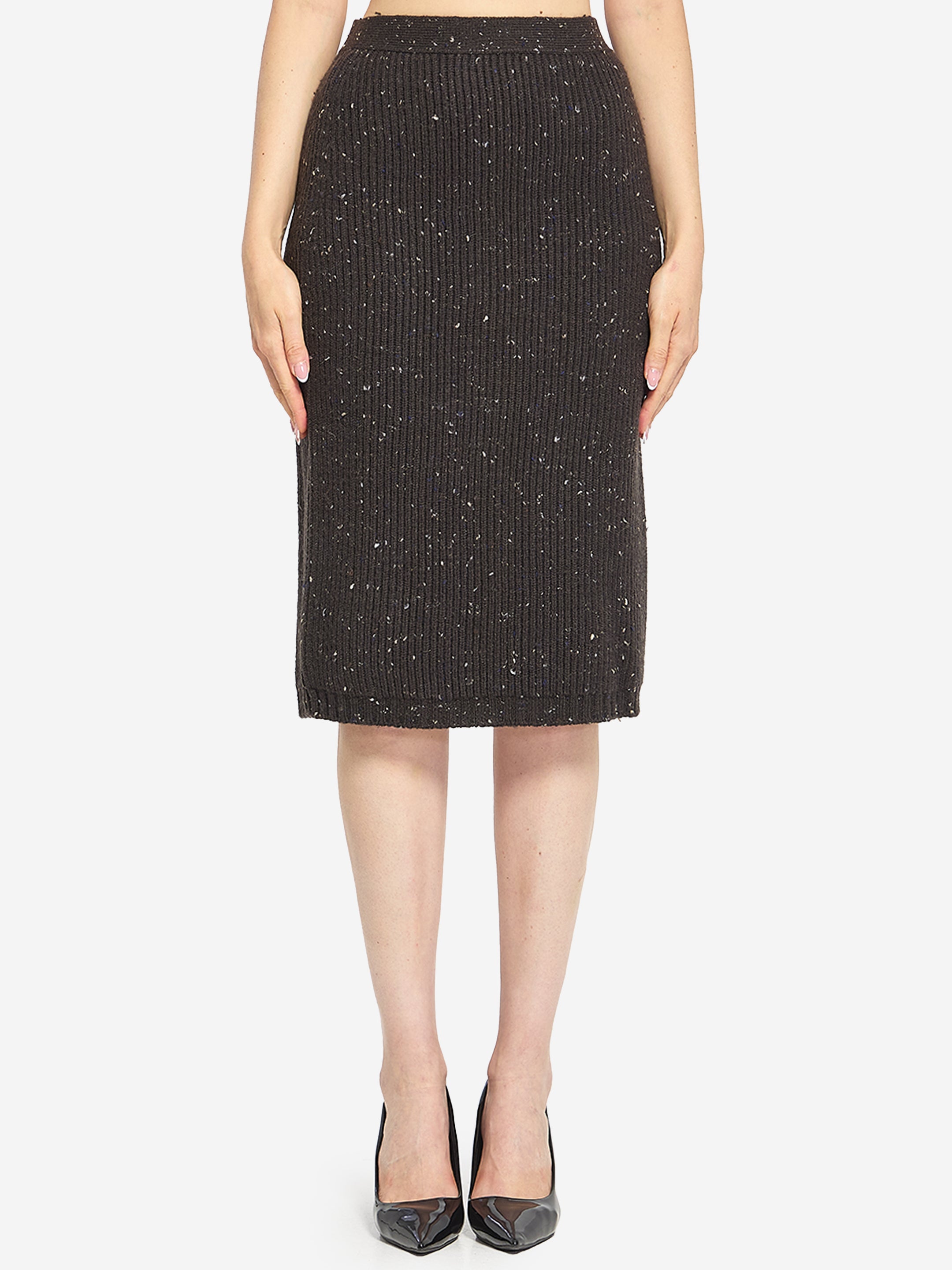 BOTTEGA VENETA S wool skirt with english rib knit