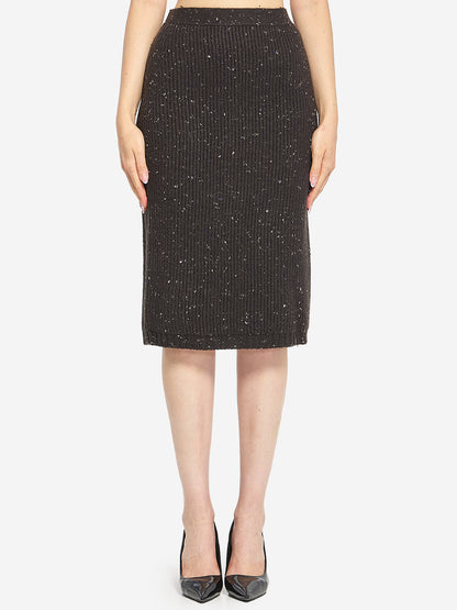 BOTTEGA VENETA S wool skirt with english rib knit