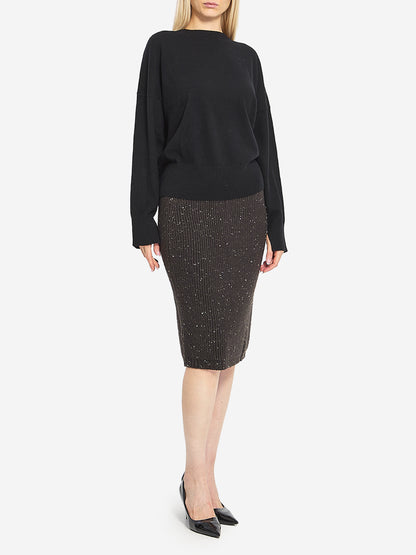 BOTTEGA VENETA S wool skirt with english rib knit