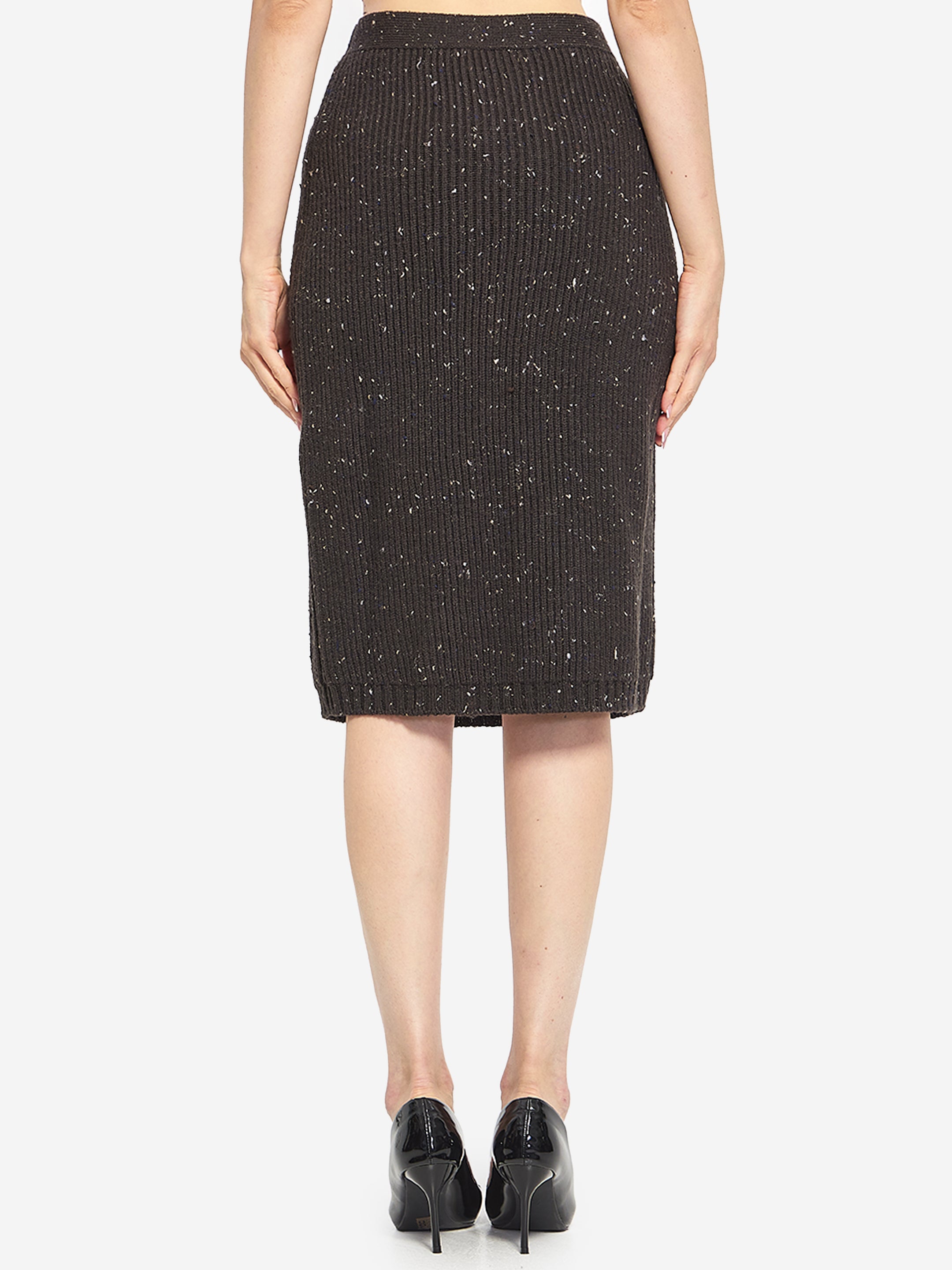 BOTTEGA VENETA S wool skirt with english rib knit