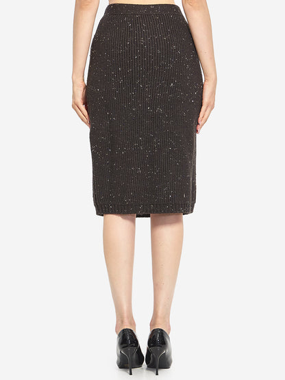 BOTTEGA VENETA S wool skirt with english rib knit