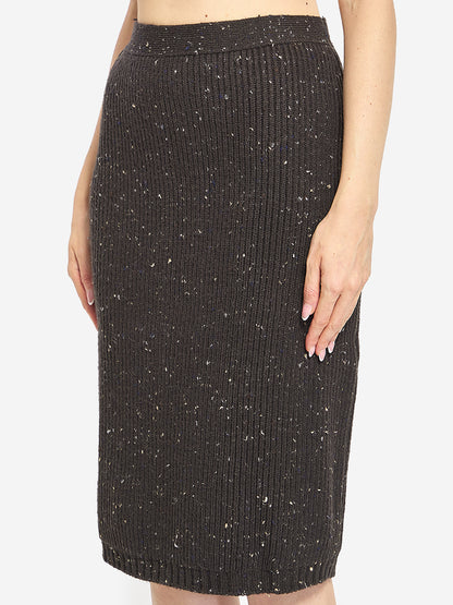 BOTTEGA VENETA S wool skirt with english rib knit