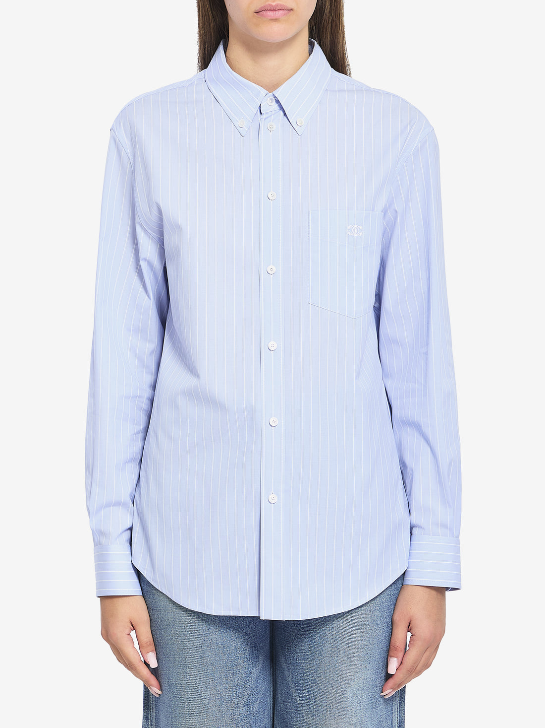 CELINE 38 triomphe striped shirt