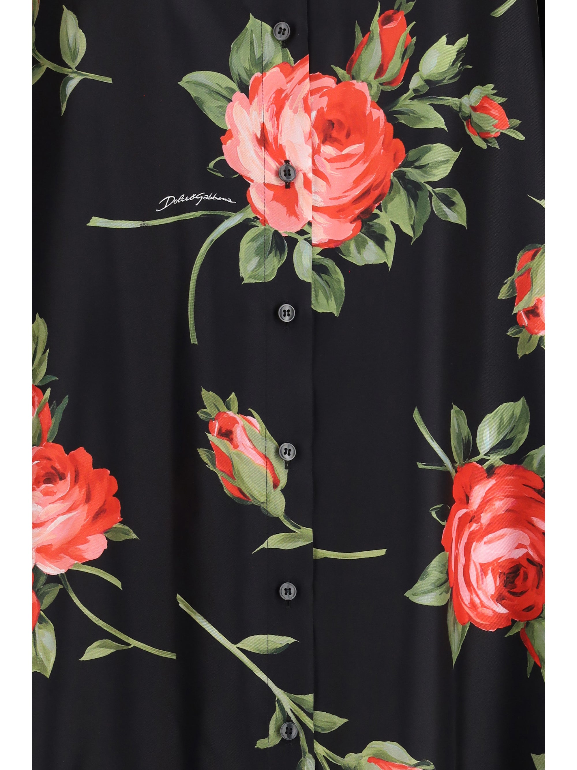 DOLCE &amp; GABBANA 42 long dress with rose bouquet print