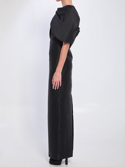 SOLACE LONDON 10 davina maxi dress in black 
