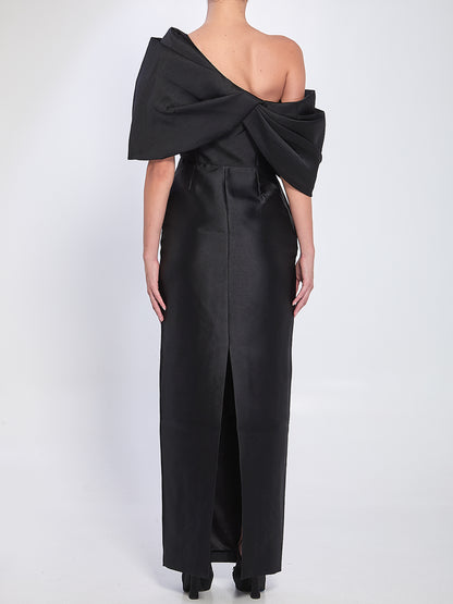 SOLACE LONDON 10 davina maxi dress in black 