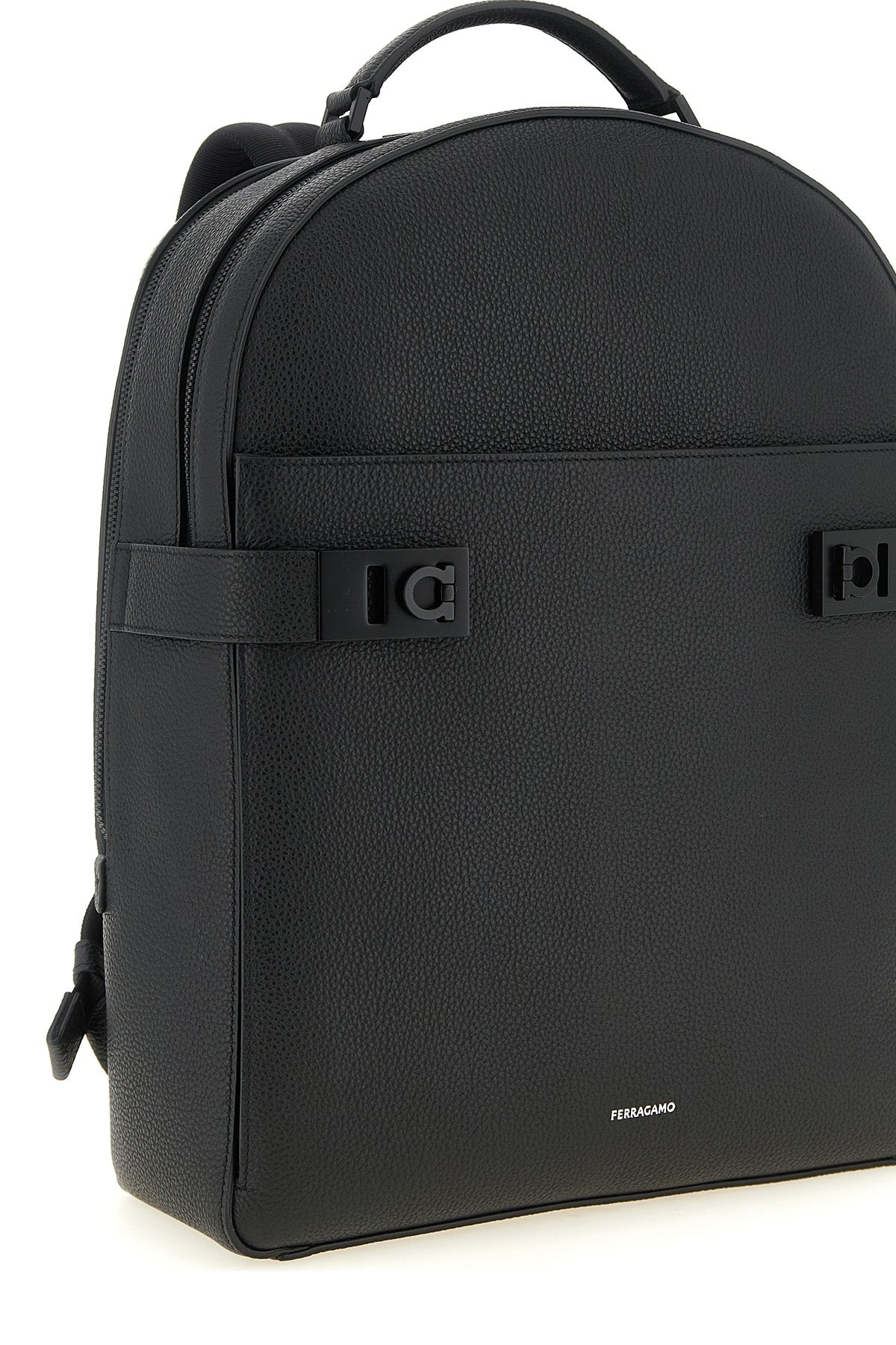 the ferragamo hug backpack in fine hammered leather