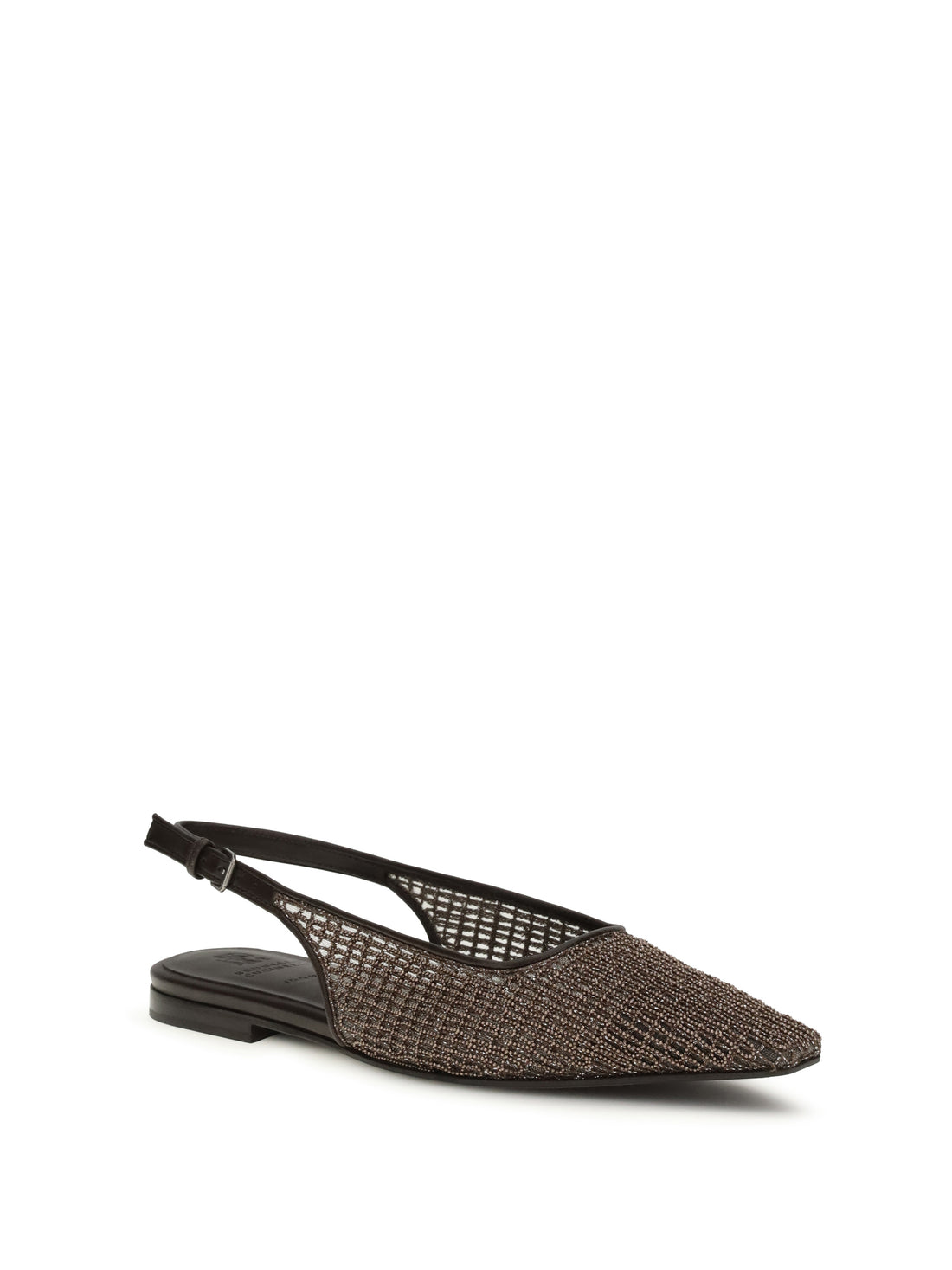 BRUNELLO CUCINELLI 36 precious net embroidery slingback ballerinas